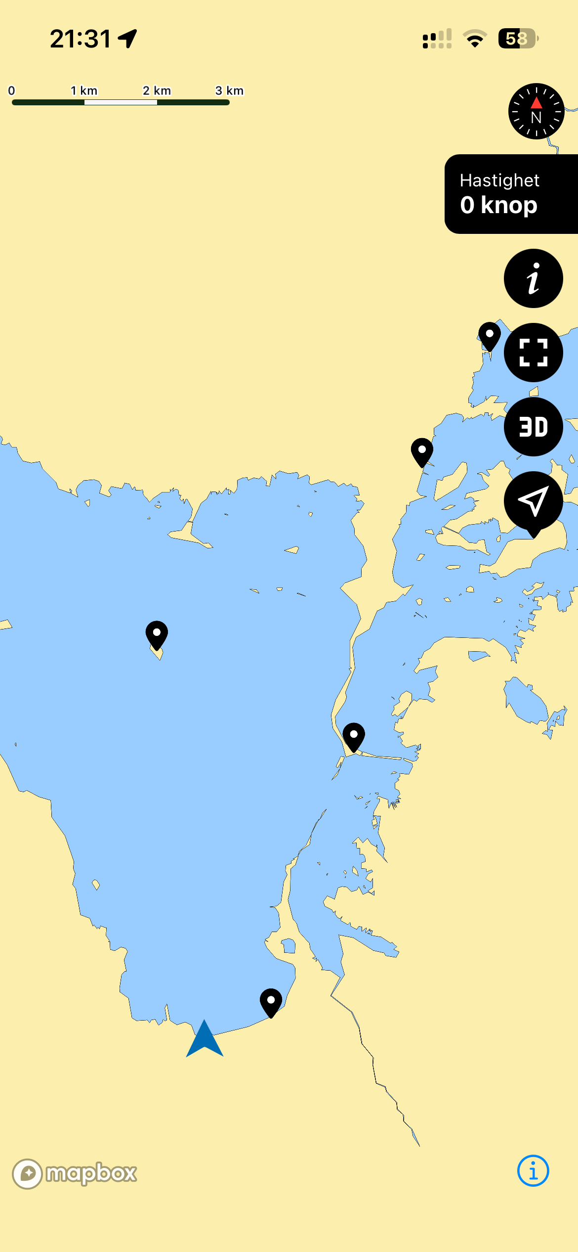 Sjökort Storsjön skärm 1