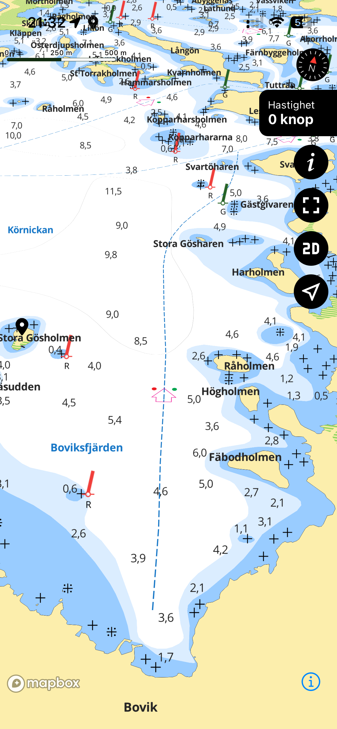 Sjökort Storsjön skärm 3